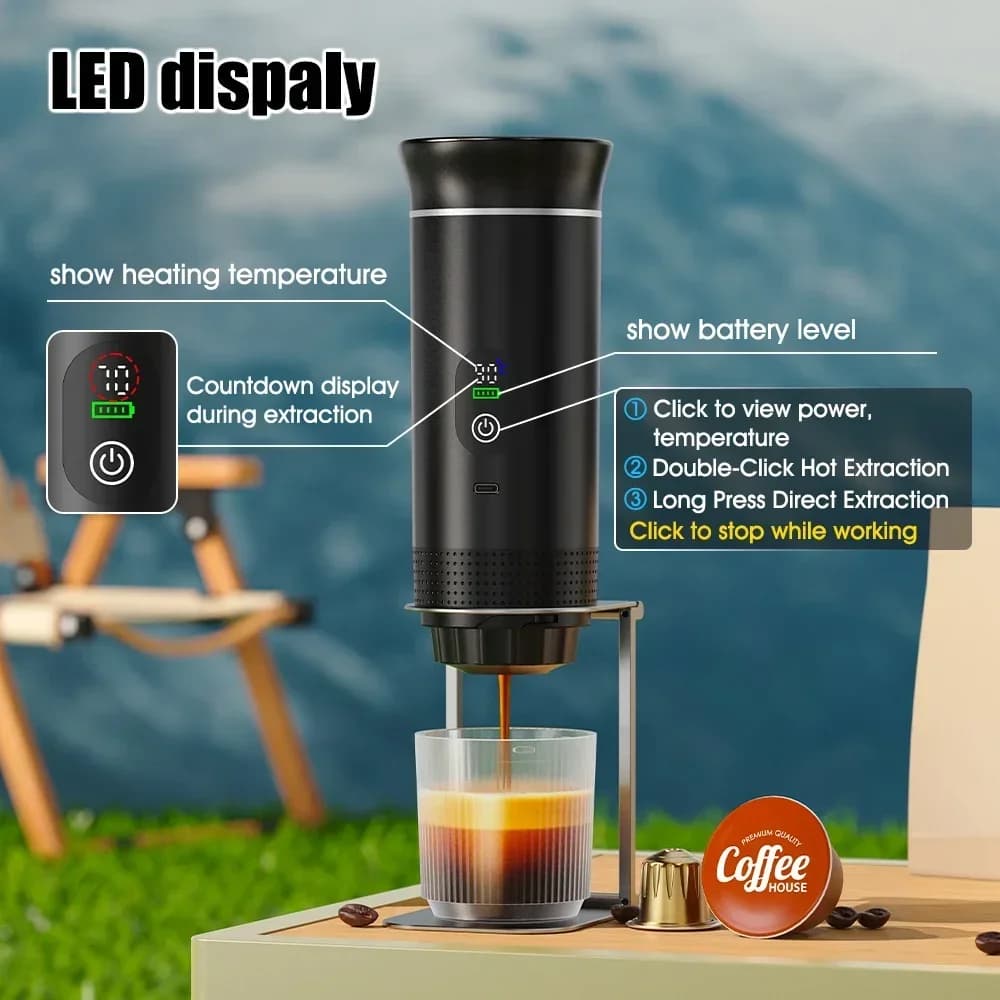 Bærbar espressokaffemaskin 3-i-1