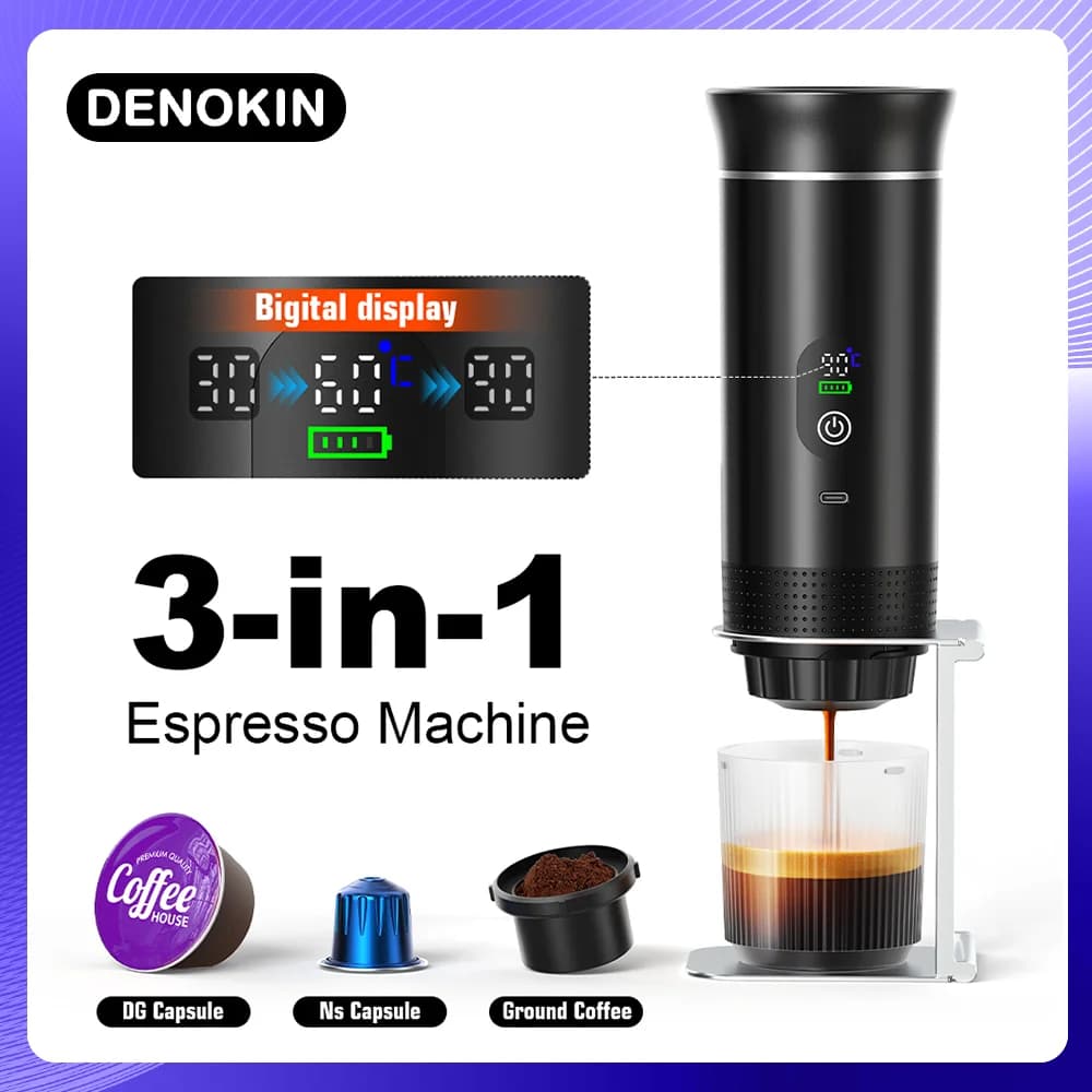 Bærbar espressokaffemaskin 3-i-1