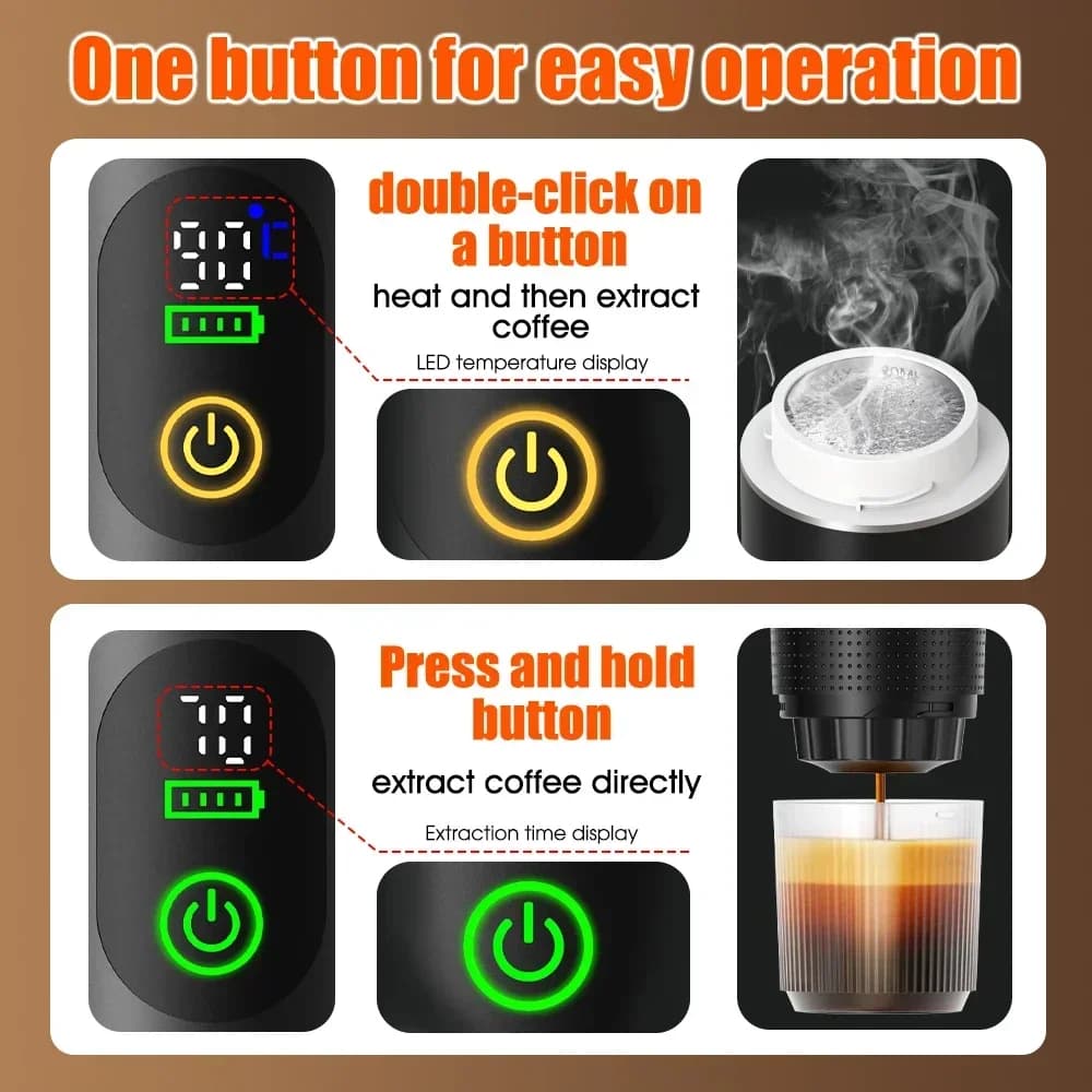 Bærbar espressokaffemaskin 3-i-1