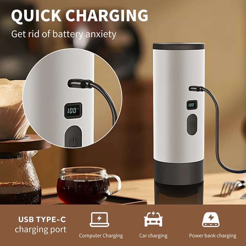 Bærbar elektrisk kaffemaskin 7800mAh