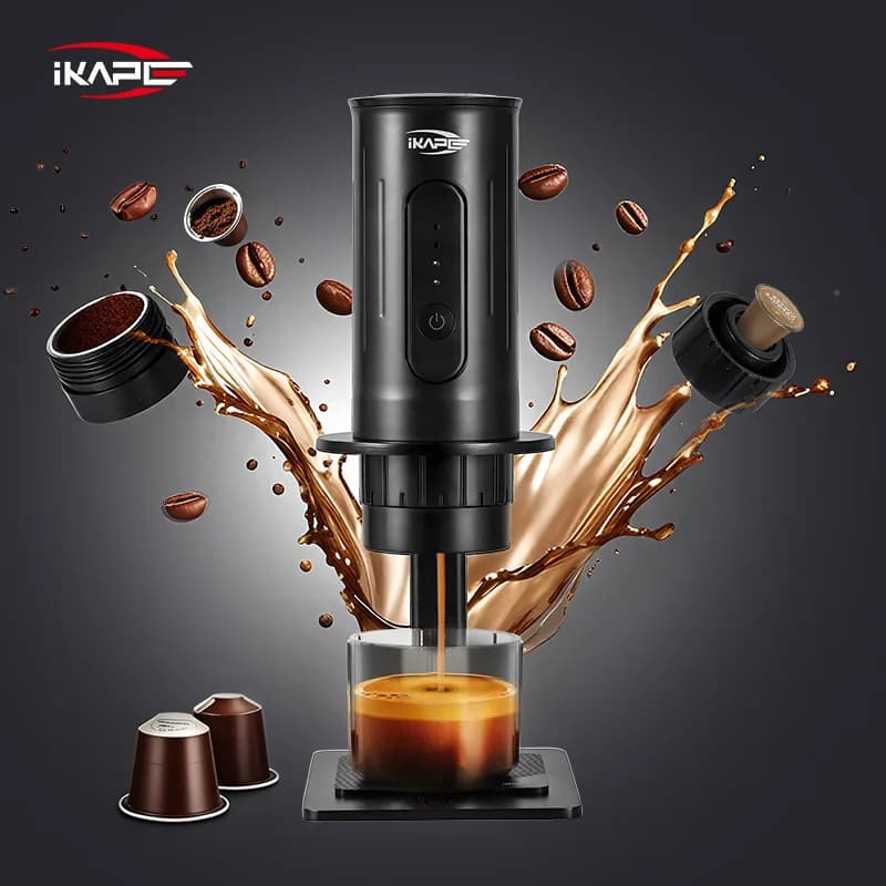 Bærbar manuell kaffemaskin kapsel og malt kaffe