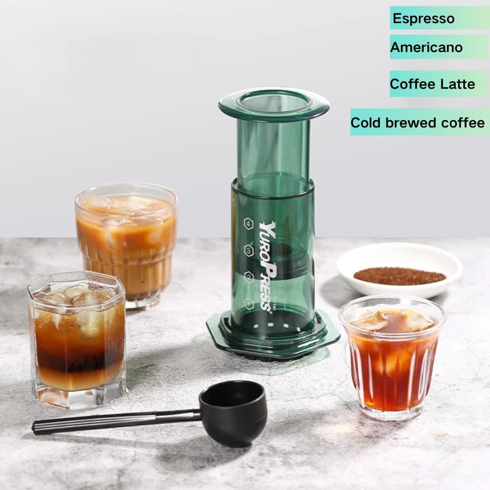 Bærbar espressomaskin med French Press