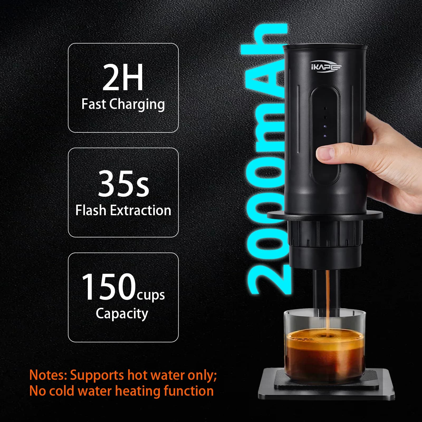Bærbar manuell kaffemaskin kapsel og malt kaffe