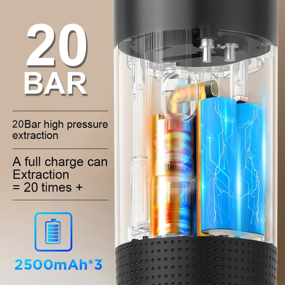 Bærbar 3-i-1 espresso kaffemaskin